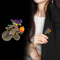Bicycle Crystal Enamel Two Designs Metal Brooch Pin view 4