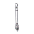 Antique Silver Artist Paintbrush Pendant Charm With Fine Tip view 3