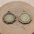 Round Cabochon Settings with Loop in Two Antique Finishes view 4