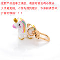 White Resin Unicorn Keychain Rainbow Mane Gold Clasp view 5
