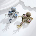 Rose Crystal Two Designs Metal Brooch Pin 4.4 x 6.4 cm view 4