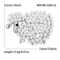 Clustered Pearl Sheep Metal Brooch in Three Finishes view 4
