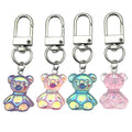 Four-Color Iridescent Bear Keychain Set With Metal Clasps view 5