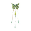 Green Embroidered Pink Mesh Butterfly Duckbill Hair Clips view 5