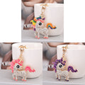 Rhinestone Enamel Unicorn Keychain Gold Tone Metal 3 Colors view 3