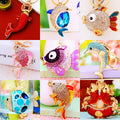 Jeweled Fish, Dolphin and Sailboat Keychain Collection view 1