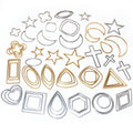 Open Geometric Frame Charms in Gold and Silver Tones view 5