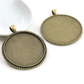 Large Round Pendant Bezel Setting Trays in Four Finishes view 3