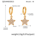 Gold Star Zircon Drop Hoop Earrings Smooth Twist Pavé Styles view 6