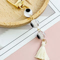 Evil Eye Beaded Keychain With Tassel And Gold Swivel Clasp Bag Charm view 8