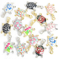 Patterned Enamel Turtle Jewelry Components For DIY Earrings And Bracelets Charms view 5