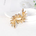 Aqua Gold Tone Flower Crystal Metal Brooch Pin 3.8 x 5.9 cm view 5
