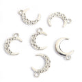 Crystal-Accented Gold Silver Moon Alloy Charms in 2 Styles view 7