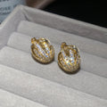 Crystal Flower Hoop Ear Clips in Gold and Silver Tones view 7