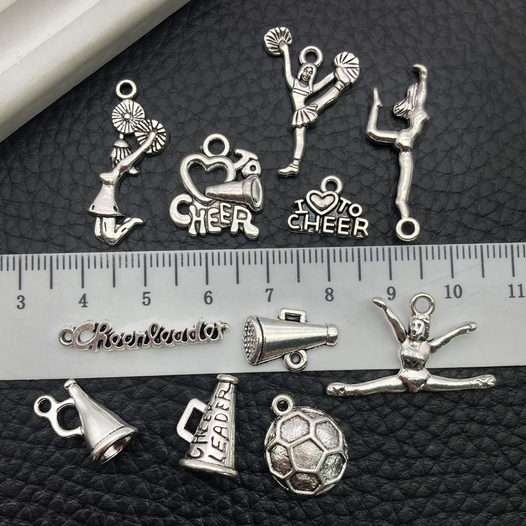 Antique Silver Zinc Alloy Cheer Horn Football Aerobics Charm Pendant for DIY Jewelry