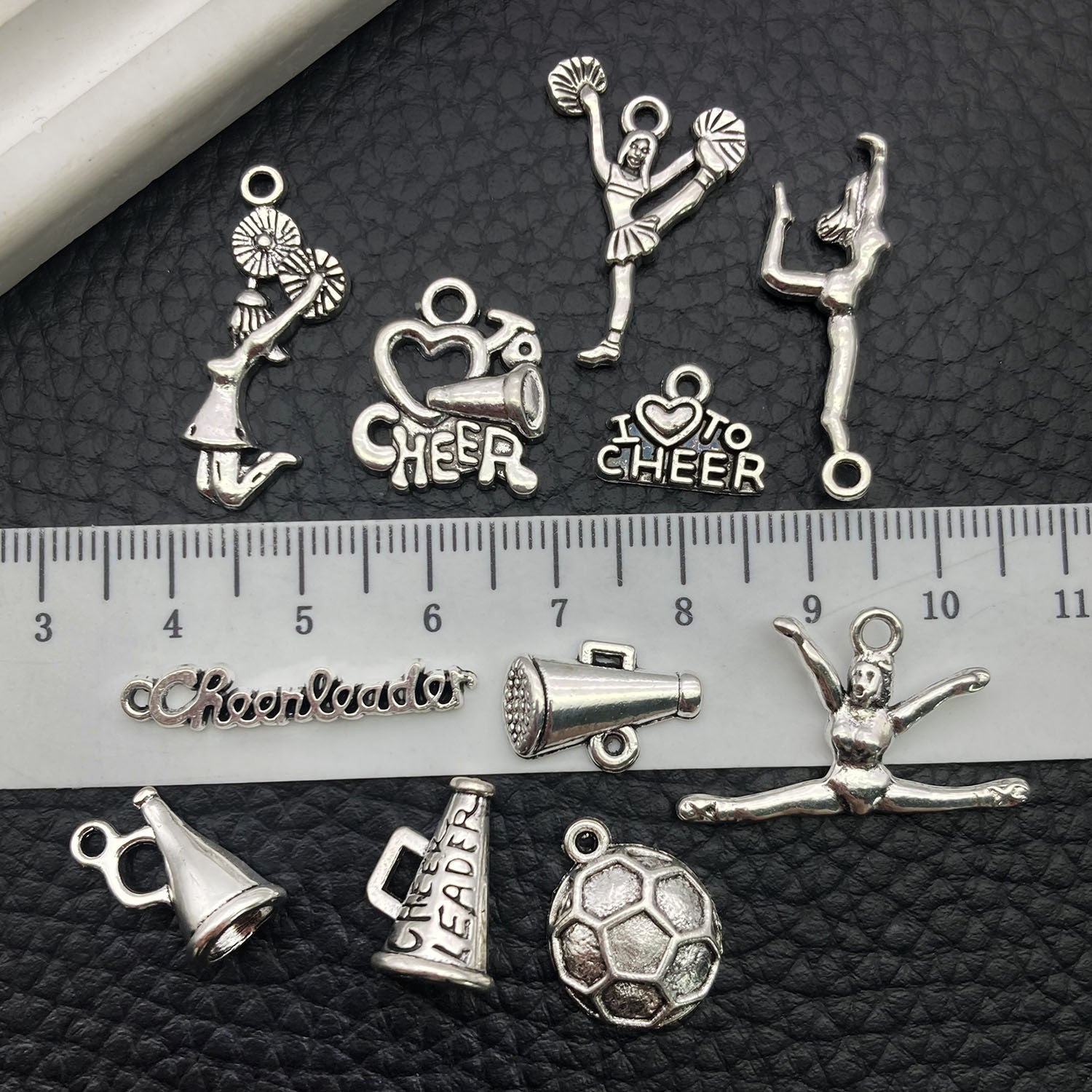 Antique Silver Zinc Alloy Cheer Horn Football Aerobics Charm Pendant for DIY Jewelry