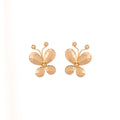 Hammered Gold Tone Butterfly Oversized Statement Stud Earrings view 5