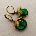 Antique Gold Dragonfly Round Cabochon Drop Earrings 5 Colors view 8