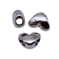 Antique Silver Smooth Heart Bead Jewelry Making Component view 4