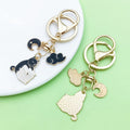 Piano and Music Note Charm Keychains Featuring Black Heart Across 33 Pictured Variations view 2