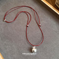 Silver Tone Brushed Apple Pendant Cord Necklace Jewelry view 4