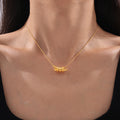 Gold Coiled Snake Pendant Necklace Fine Snake Chain view 3