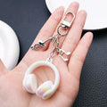 Solid White Headphone and Music Note Clip Keychain Eight-Color Collection view 3