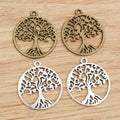 Round Openwork Tree of Life Pendants in Two Antique Finishes view 4