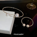 Silver Open Pearl Chokers And Cuff Bracelet Three Styles view 2