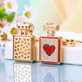 Jeweled Heart Perfume Bottle Keychains in Three Colors plus Assorted Option view 4