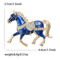 Enamel Horse Brooch Black Red White or Blue Rhinestone Saddle view 9