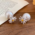 Daisy And Pearl Reversible Stud Earrings Fashion Jewelry view 8