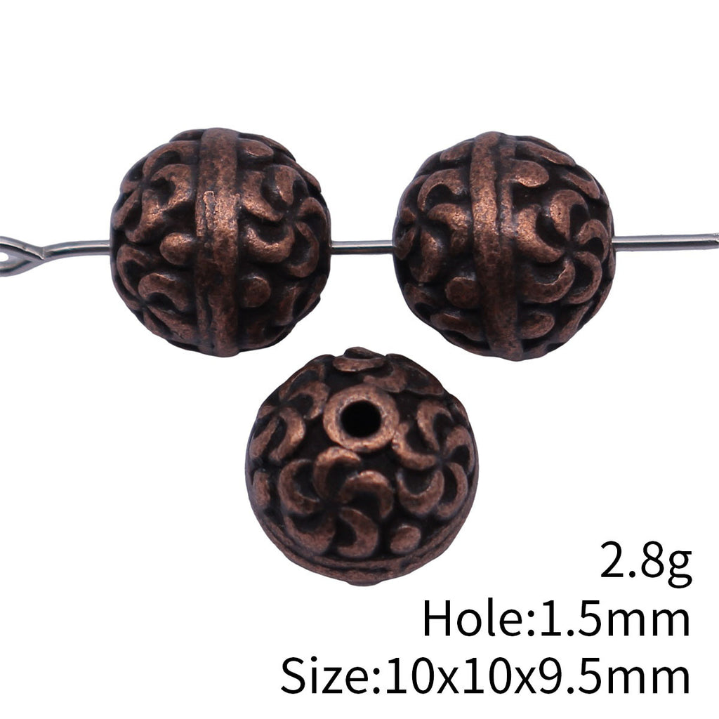 10x10x9.5mm 2.8g Multicolor Zinc Alloy Flower Texture Spacer Beads for DIY Bracelet Necklace Making