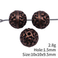 Floral Scroll Round Small Hole Metal Beads in Two Finishes view 5