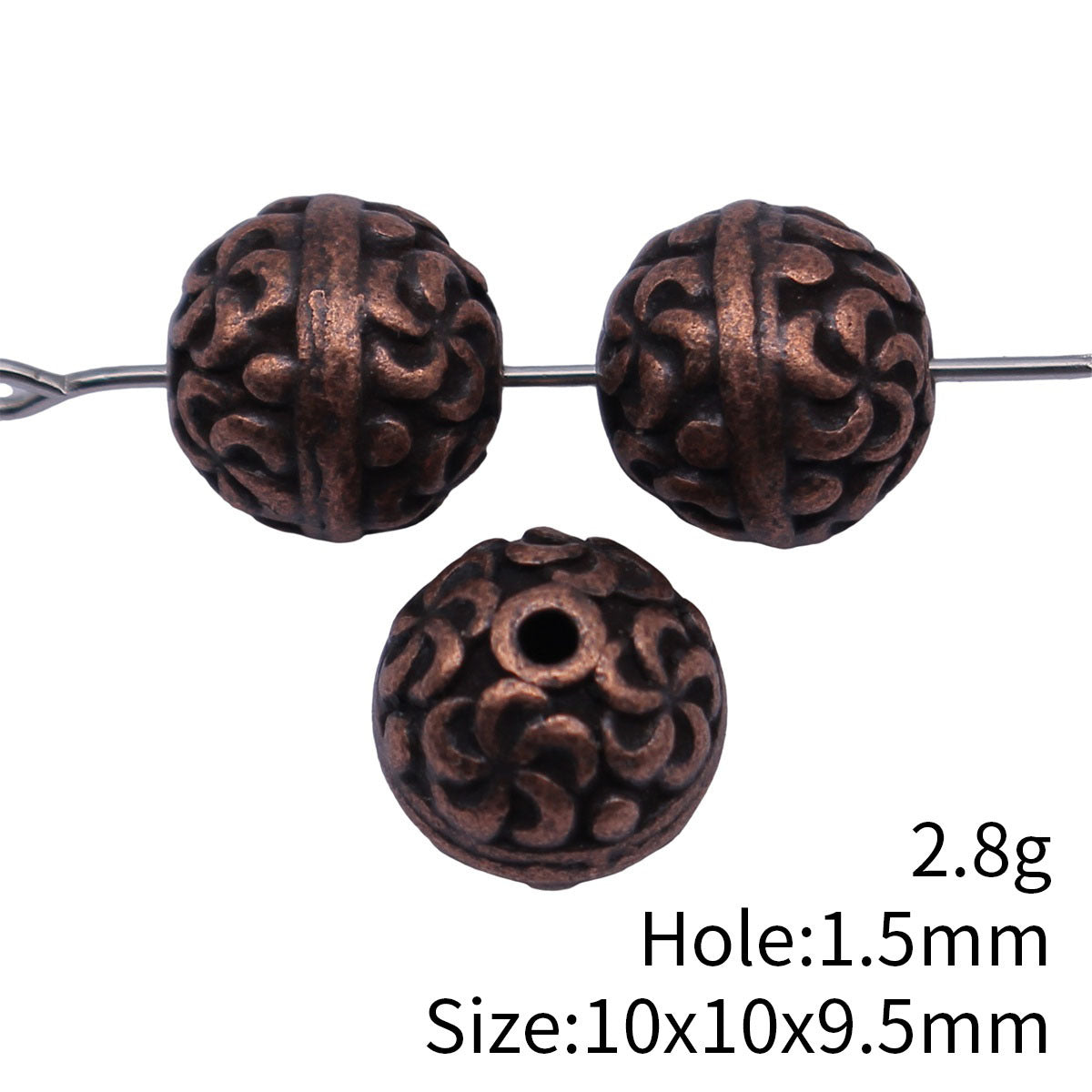 10x10x9.5mm 2.8g Multicolor Zinc Alloy Flower Texture Spacer Beads for DIY Bracelet Necklace Making