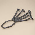 Gold Silver and Gunmetal Skeleton Hand Five Finger Bracelets view 6