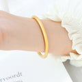 Matte Gold Solid Round Bangle Bracelet Smooth Thick Band view 6