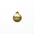 Believe Coin Charm Metal Jewelry Making Component In 3 Finishes view 5