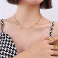 Good Luck Letter Charm Station Necklace Gold Tone Chain view 4