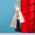 Daisy Triple Silk Tassel Keychains in Nine Color Mixes plus Assorted Option view 9