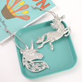 Silver Rhinestone Unicorn Head Pegasus Metal Ornaments view 3
