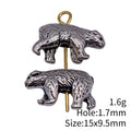 Antique Silver Bear Shaped Metal Jewelry Spacer Bead view 3
