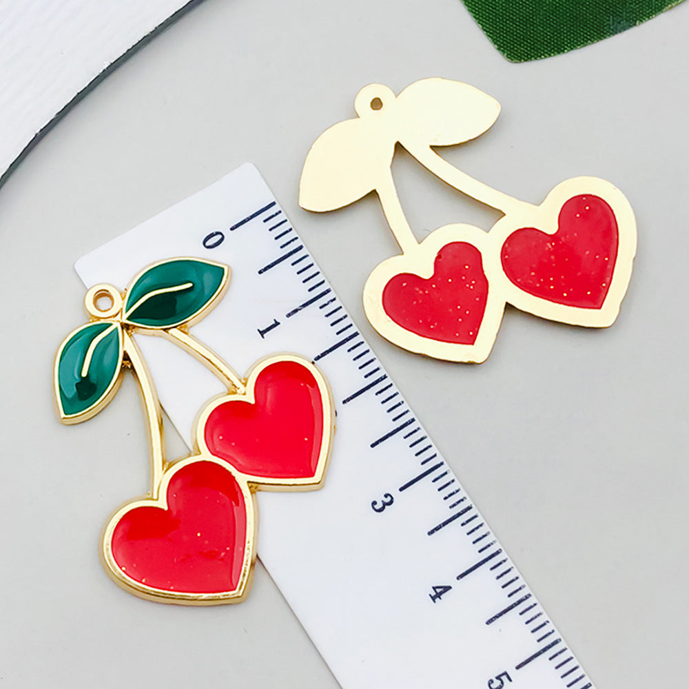 Acrylic Cherry Fruit Charm Pendant for DIY Earrings Necklace Keychain Jewelry Making