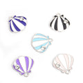 Striped Enamel Seashell Charms in Five Colors and Two Metal Tones view 2