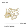 Gold Phoenix Rhinestone Brooch Clear Crystal Swirl Tail Pin view 6