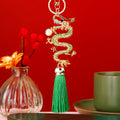Pearl Chinese Dragon Tassel Keychains in Seven Color and Style Options view 5