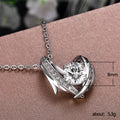 Silver Tone Wrapped Heart Crystal Pendant Necklace view 5