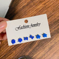 Blue Motif Mini Stud Earring Three Pair Sets in Three Designs view 4