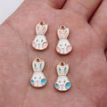 Enamel Bunny Face Charms in Two Colors for Jewelry and Craft Making view 1
