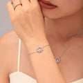 Sunburst Zircon Pendant Necklace Bracelet With Flat Side Chain view 4